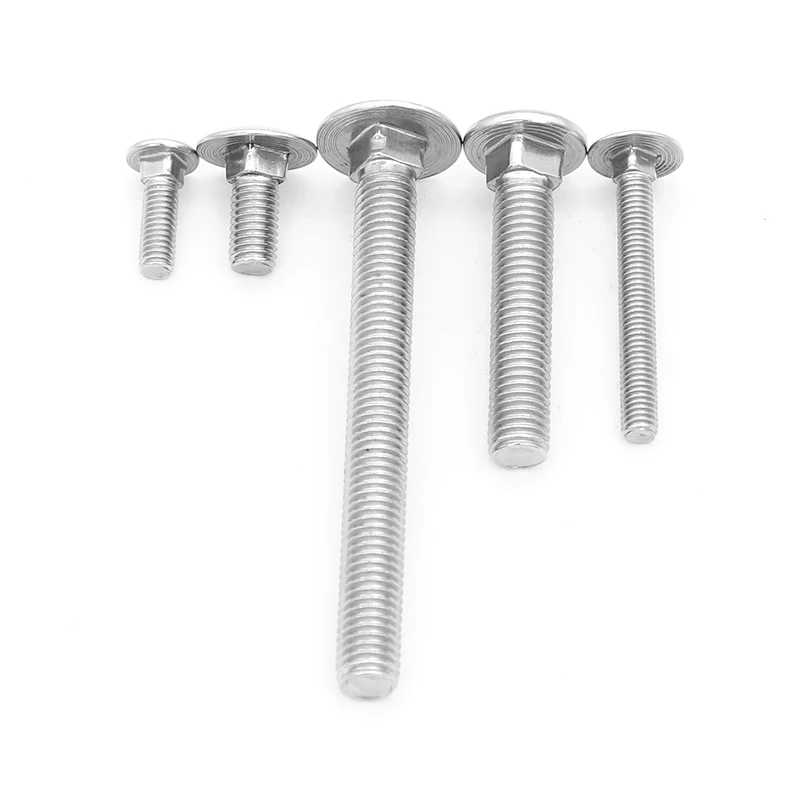 Manufacturer high quality stock 304 stainless steel round head square neck bolt carriage bolt