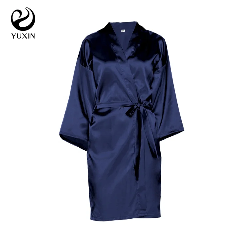 Bridesmaid Morning Robe For Women Home wear Bath robe Satin Silk Robes Hair Salon 6010