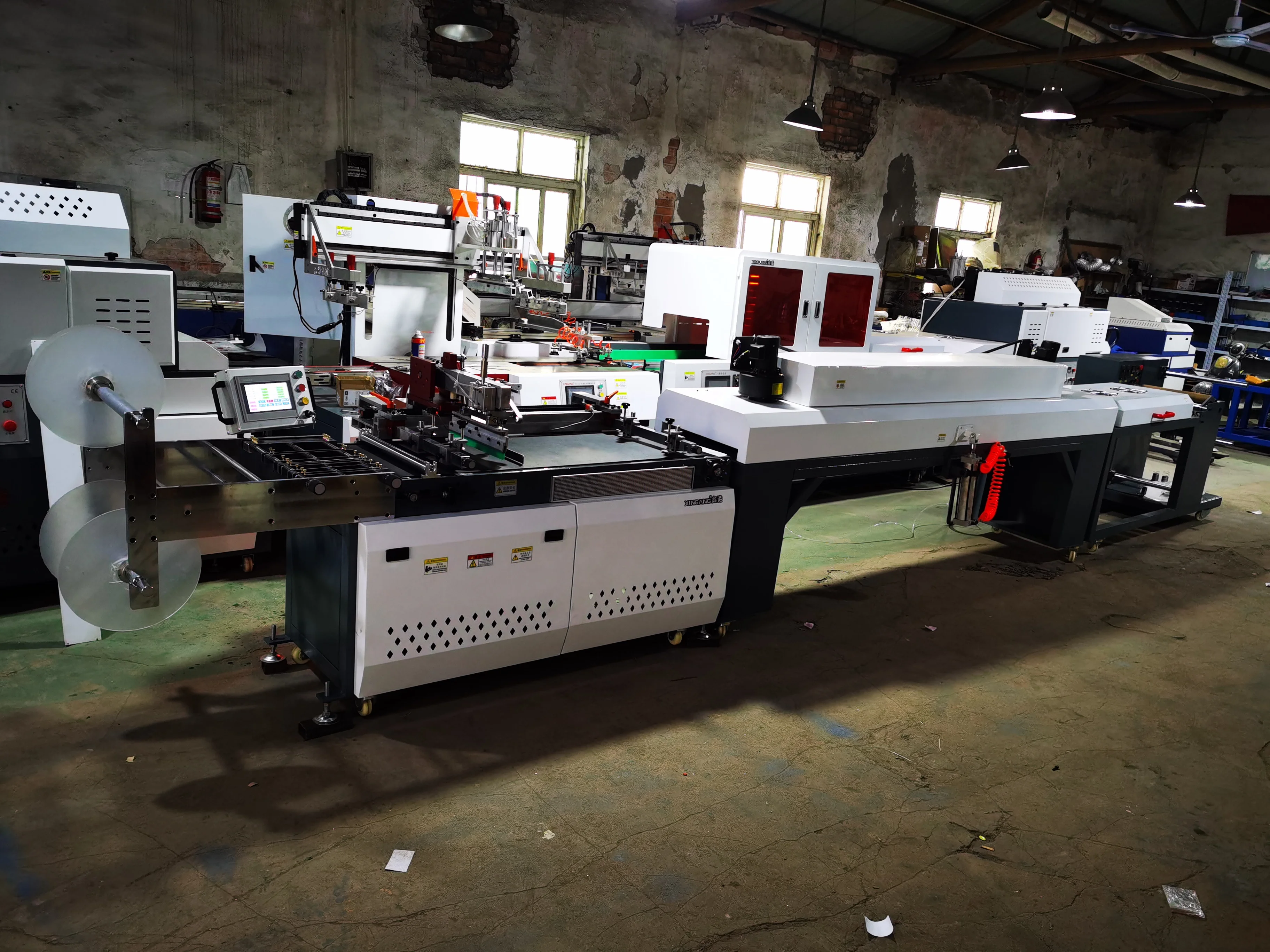 XG-5070 Fully Automatic Roll to Roll Textile Satin Label Screen Printing Machine for Cotton Seat Belt Elastic Twill Tape