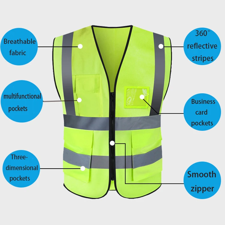 Factory Direct Price Night Safety Outdoor Adjustable Hot Selling High Visibility  Reflective Vest For Men&Women