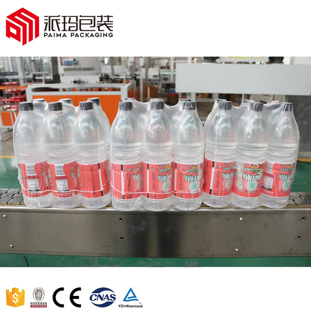 Linear type high speed plastic bottle thermal pe film heat shrink packing wrapping machine