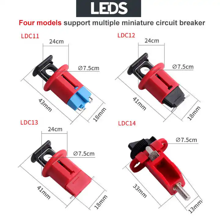 Pin-Out Standard Circuit Breaker Lockout Suitable For Single And Multi-Pole Miniature Circuit Breaker Safety Lockout device
