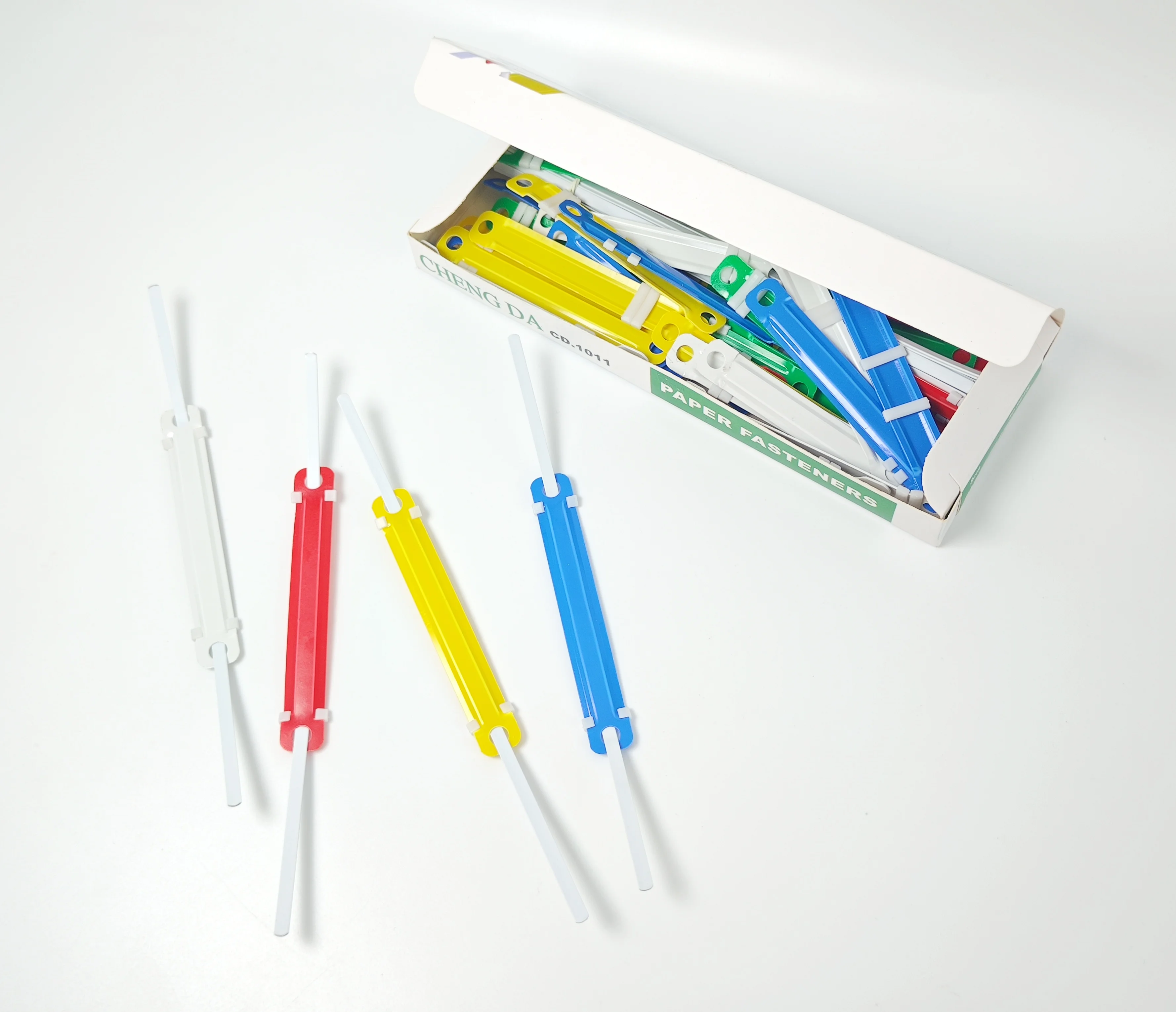 1Set/50pcs Plastic clip File Fastener 2 Hole Binder Clip Paper Fasteners 5 Colors Loose Leaf Binding Clip 8cm