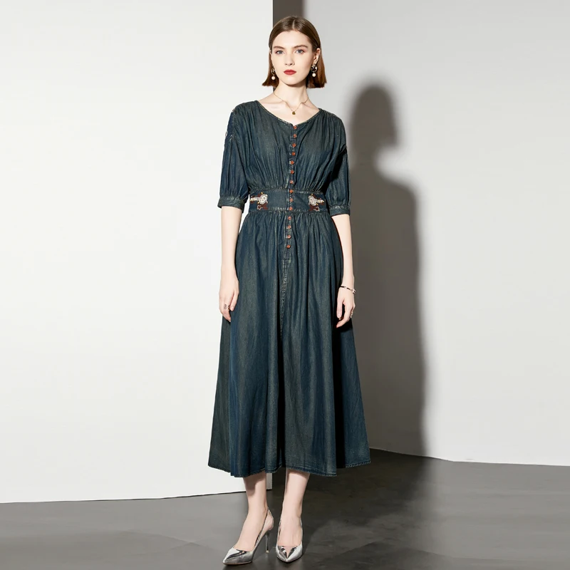 3617-119-987 Designer Manufacturers Custom Woman Clothes Wholesale Prom Inspiration Elegant Vintage Lady Oem  Long Dresses