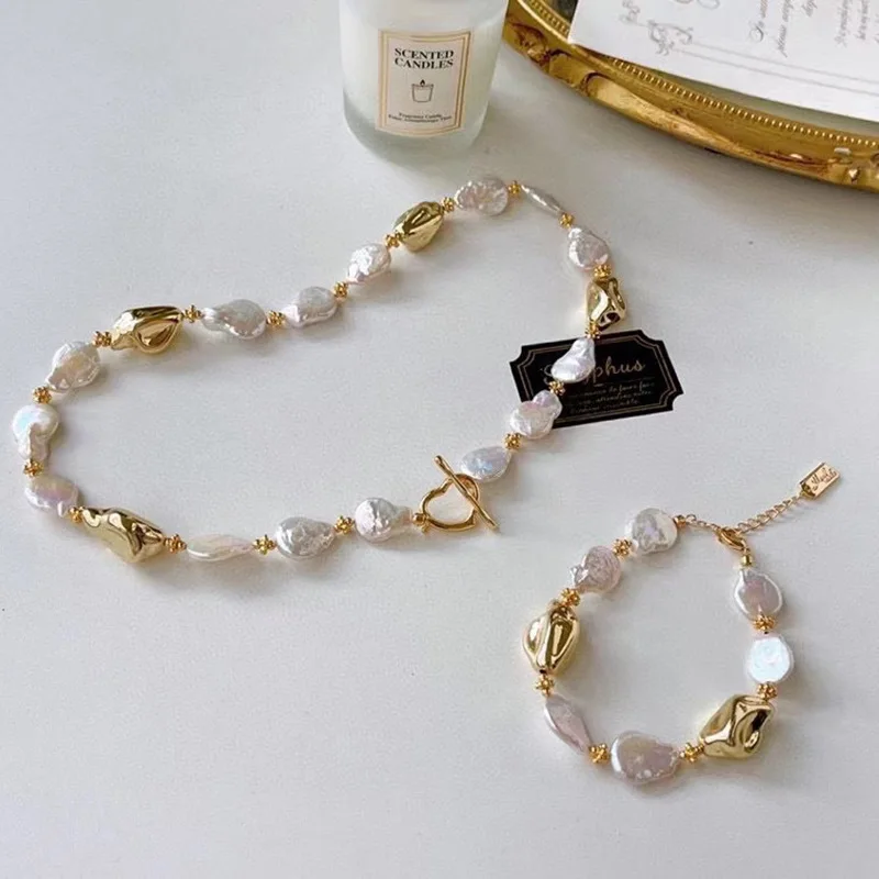 Irregular Baroque Pearl Jewelry Set OT Buckle 14K Gold Filled Fashion Jewelry Jewelry Sets For Girls