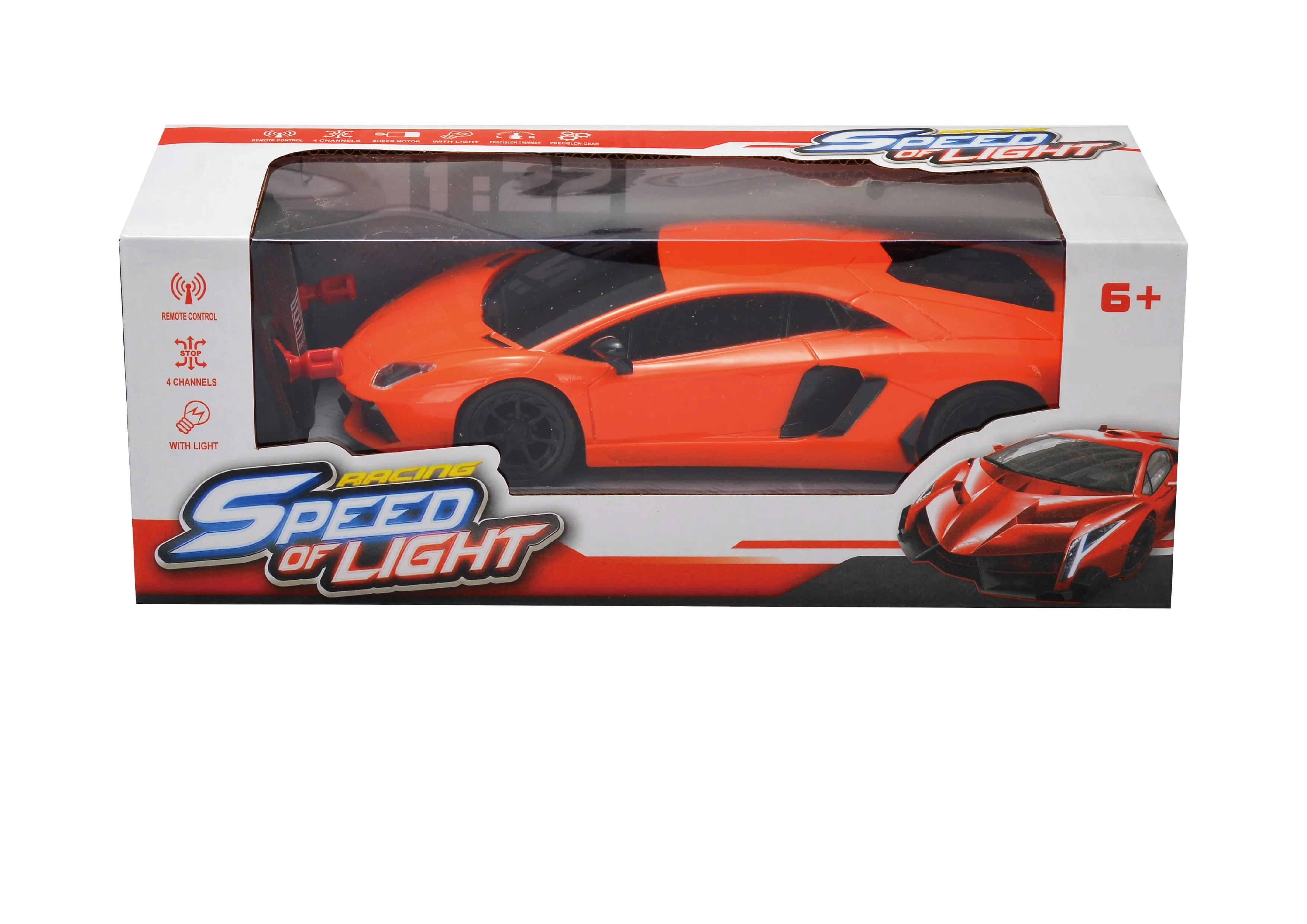 HW 1:22 Lambo Toy Car for Kids Remote Control Car 1:22 Scale Working Lights 27Mhz gift for boys 3+