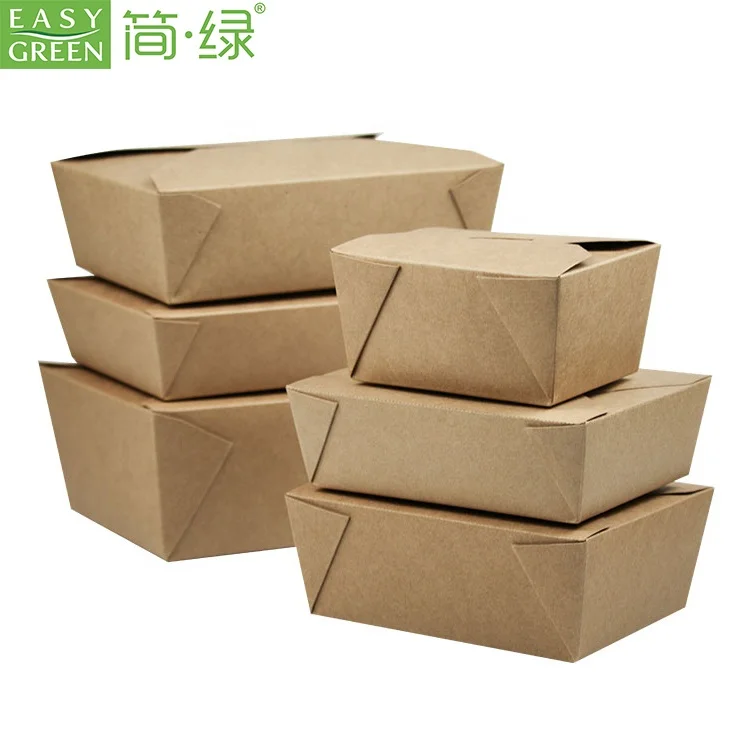 Easy Green disposable food to go kraft paper food packaging lunch box