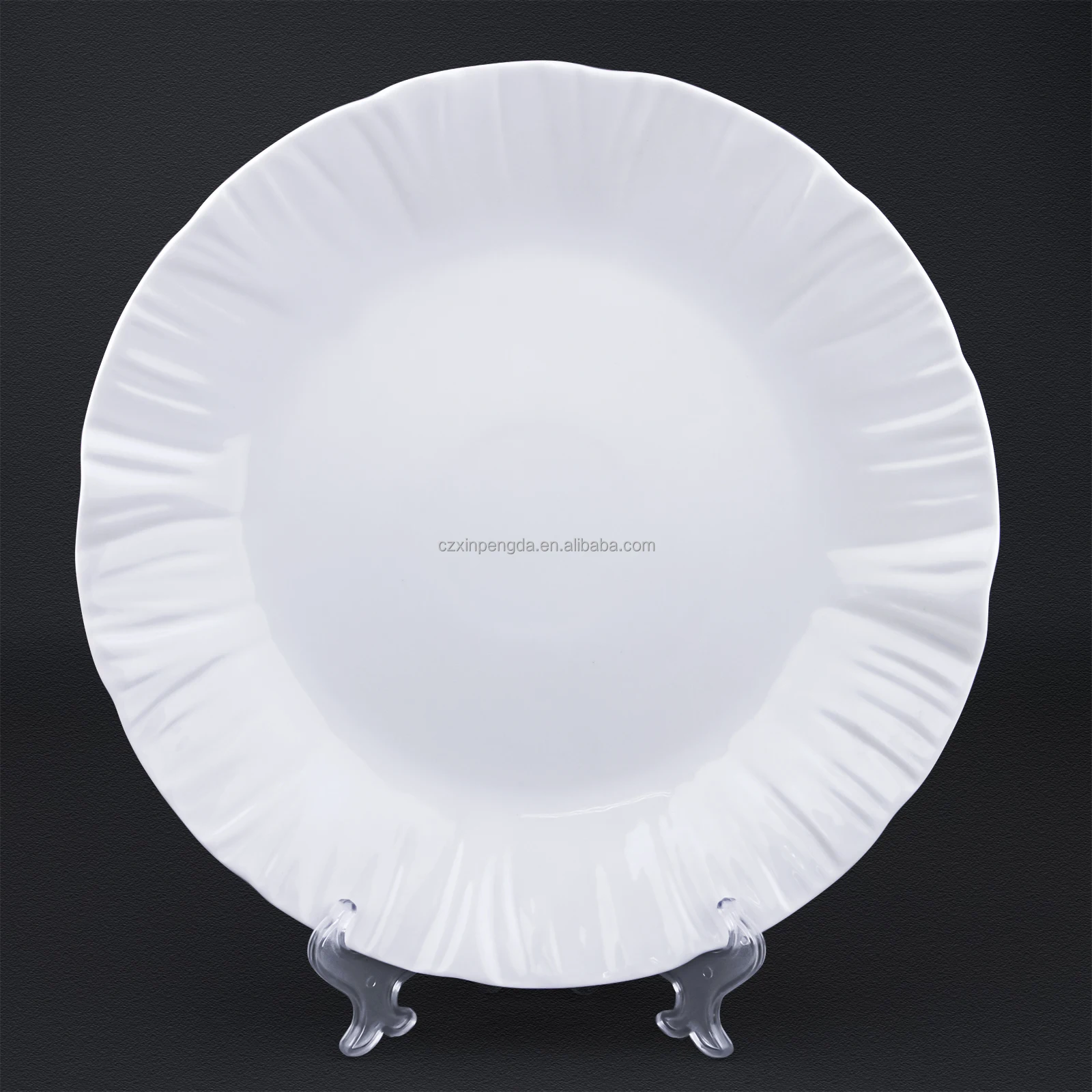 Cheap price customized design China fine dinner plates wedding home party restaurant porcelain ROUND dishes ceramic plates