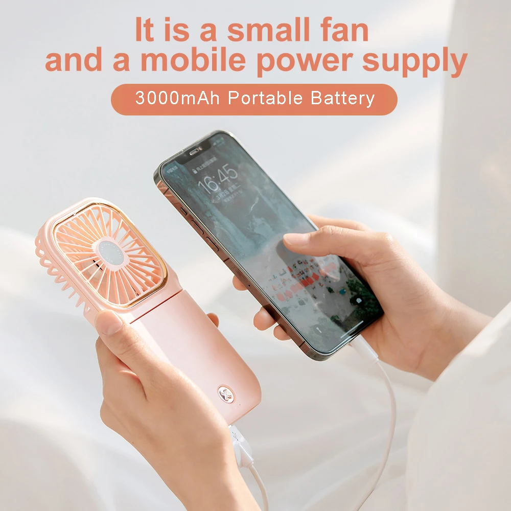 Factory Wholesale Promotional Foldable Mini Hand Held FanTable Rechargeable Mini USB Fan With Fast Charging Power Bank