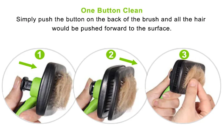 One Button Self Cleaning Pet Hair Shedding & Grooming Dog And Cat Slicker Brush