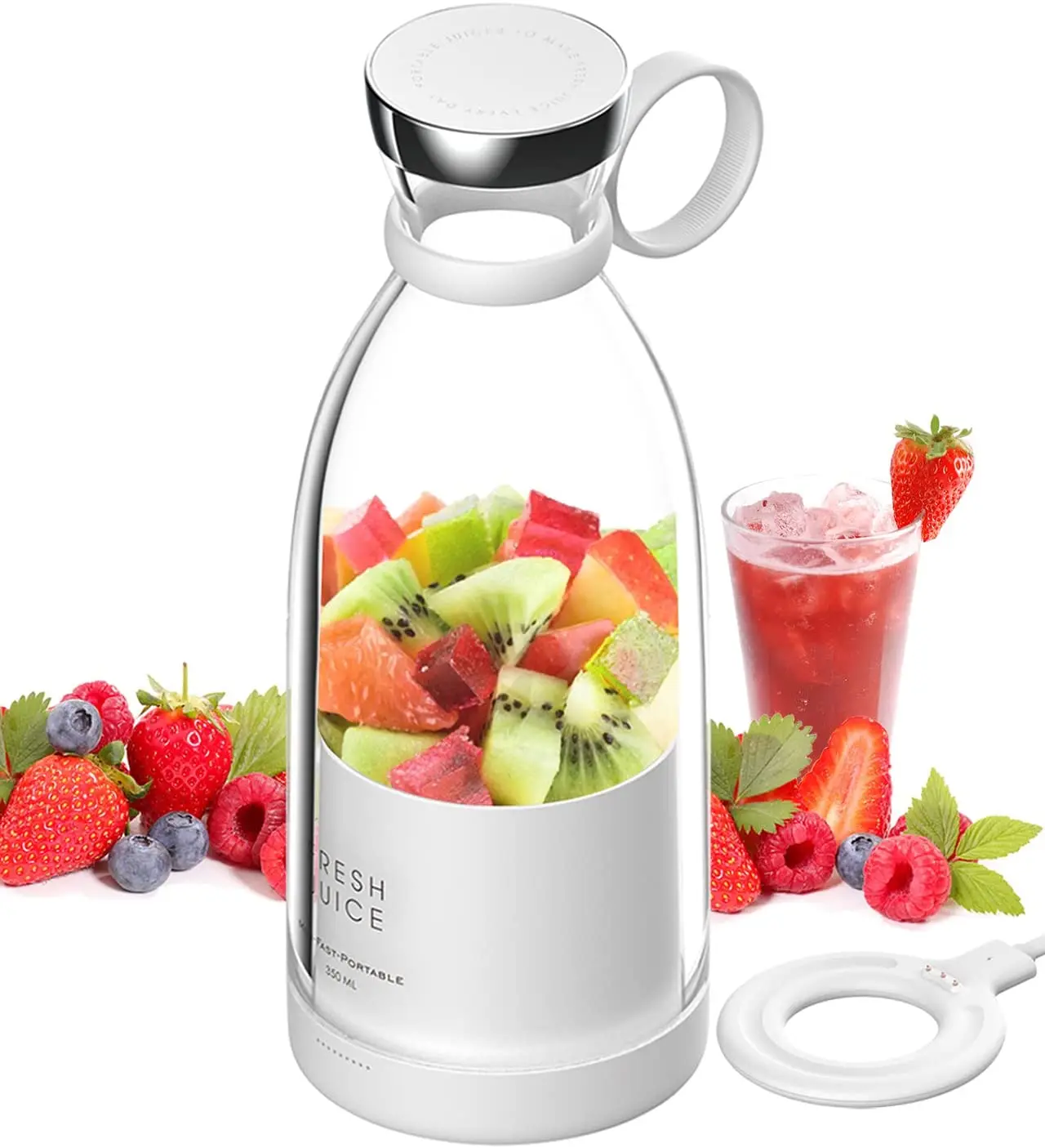 Rechargeable mini juicer cup fruit blenders home travel use food mixer fruit smoothie blender mini food processor juicer 350ML