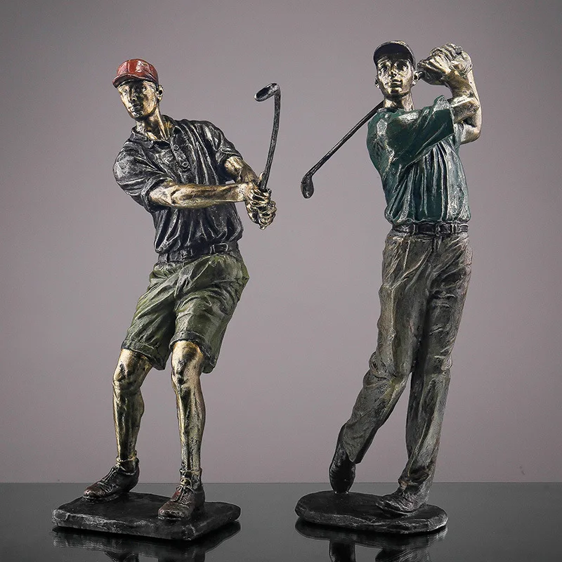Simple Golf Sports Figure Resin Crafts Creative Living Room, Home, Study, Desk Decoration and statue Decoration