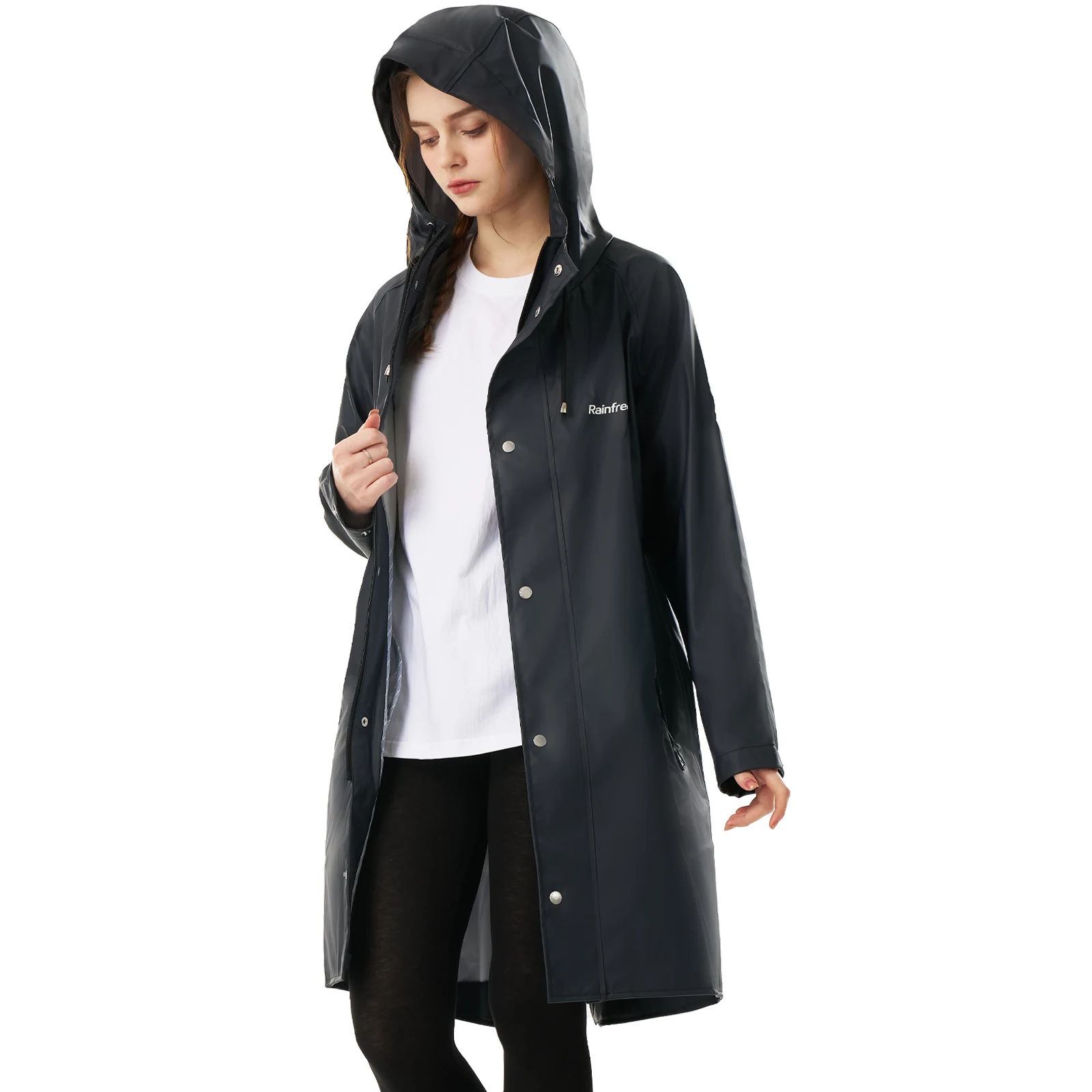 Rainfreem  PU Raincoat Security Raincoat For Fashion Adult Customization long size raincoat