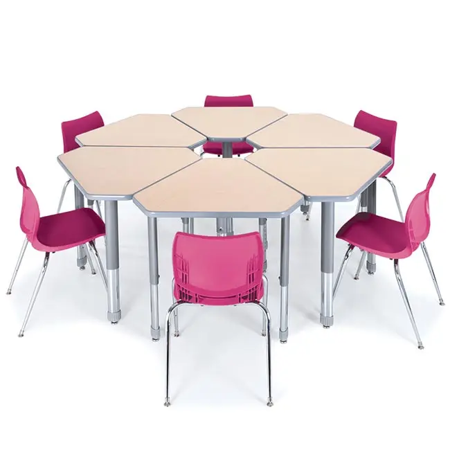 School Student Study Desks and Chairs Set, Children School Furniture School Sets Commercial Furniture Office Building Modern