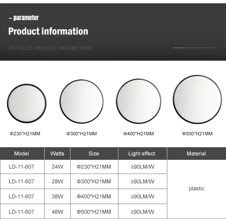 OKELI 24w 28w 38w 48w Modern Design Ultra Thin Round Remote Dimmable Led Ceiling Light