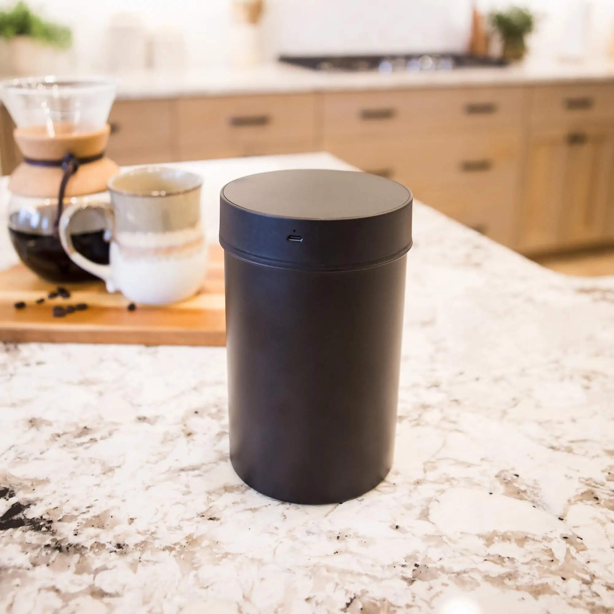 Lithium battery herb coffee beans storage airtight fellow atmos vacuum canister