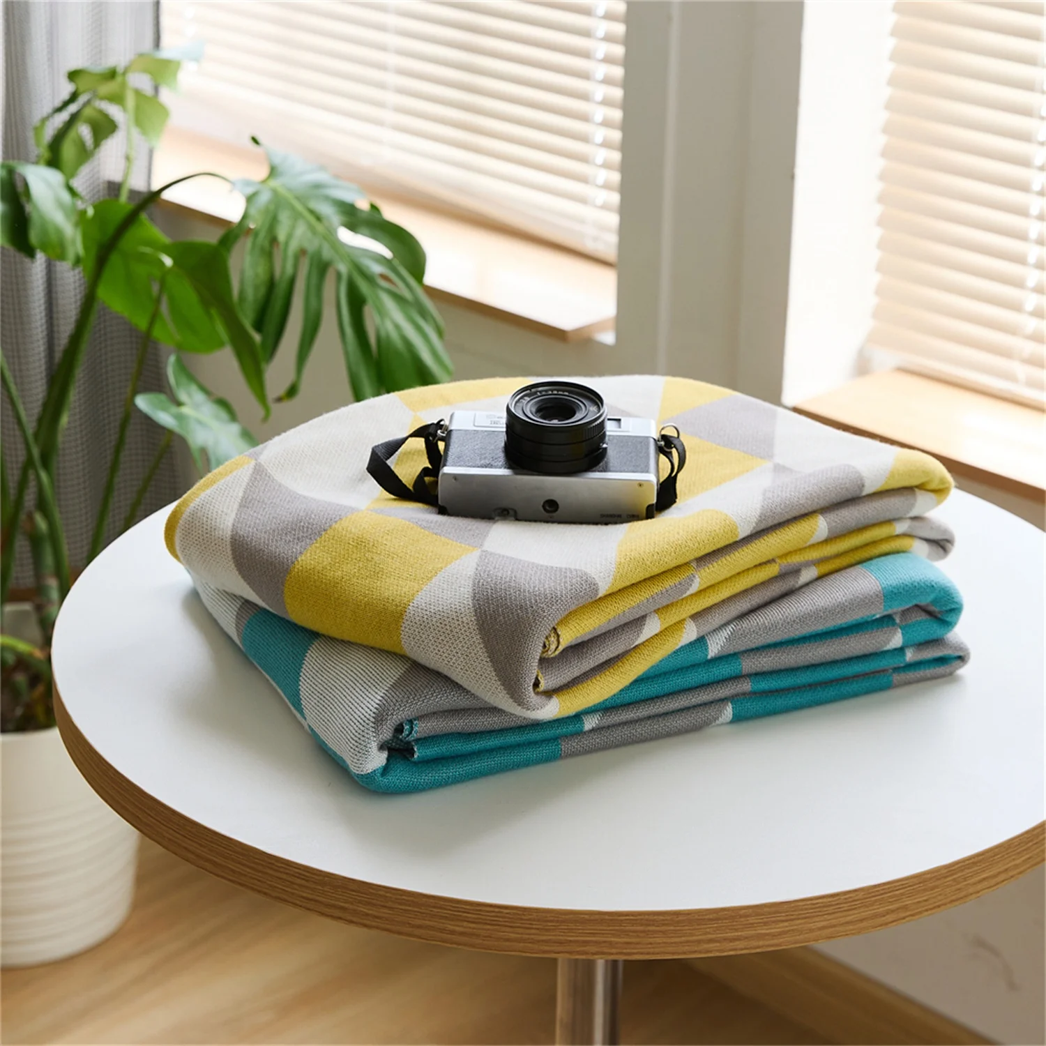 Soft Cool 100% Bamboo Fiber Knitted Throw Blanket for Home Sofa Decoration Warm Travel Summer Spring KLS