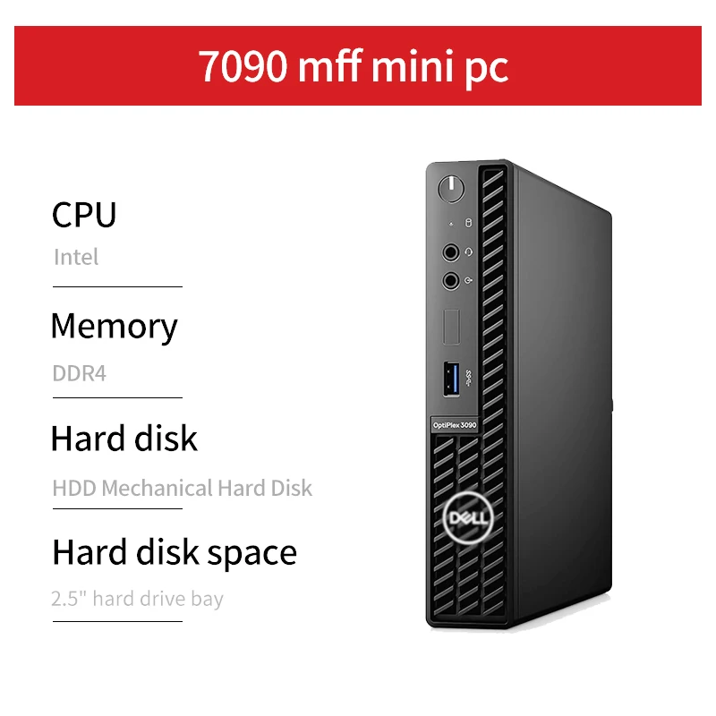 For Dell Refurbished Mini PC 3090 mff Business Office Micro Computer 10th Generation Processor DDR4 RAM Hybrid Hard Drive