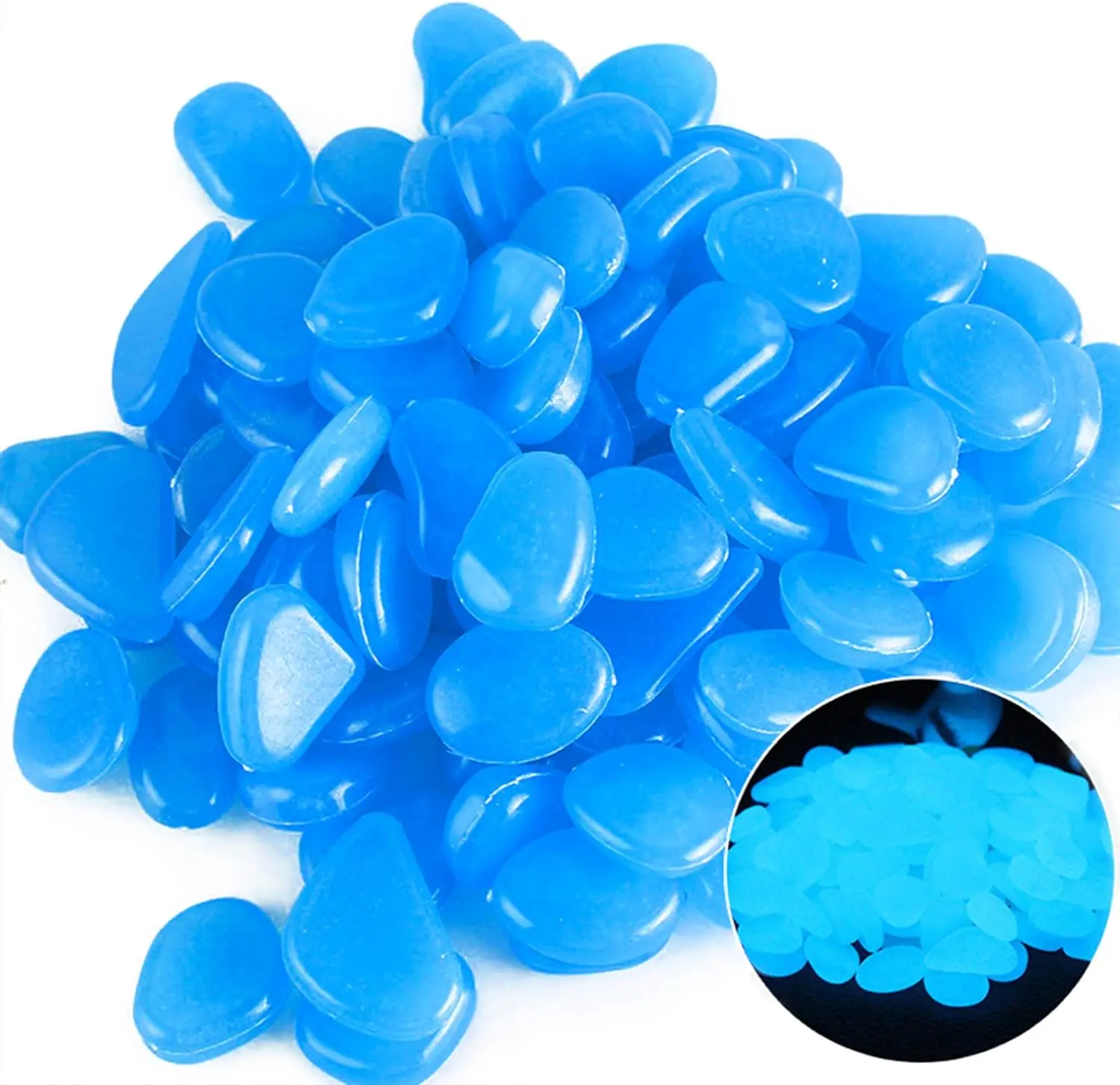 500 Pieces of Luminous Rocks for Outdoor Decoration, Gardens, Lawns, Courtyards, Aquariums, Sidewalks, Fish Tanks, Passages
