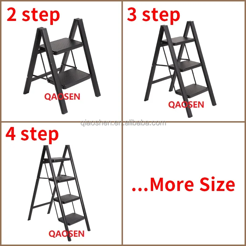 Black Flower Stand Ladder Household Ladder 2 3 4 5 Step Easy Store
