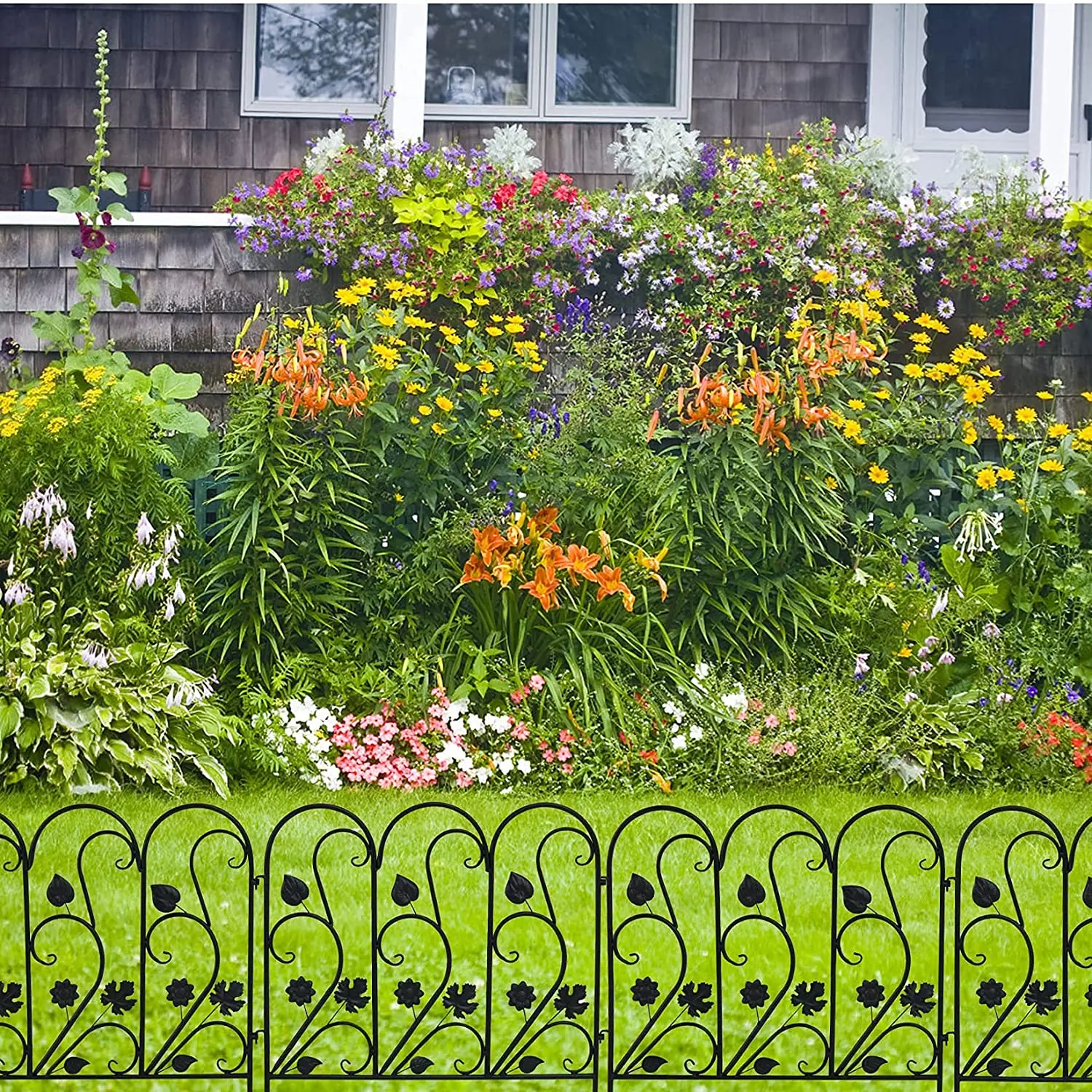 Outdoor Metal Wire Fencing Panels, iron Fence Border Barrier for Flower Bed and Small Pet