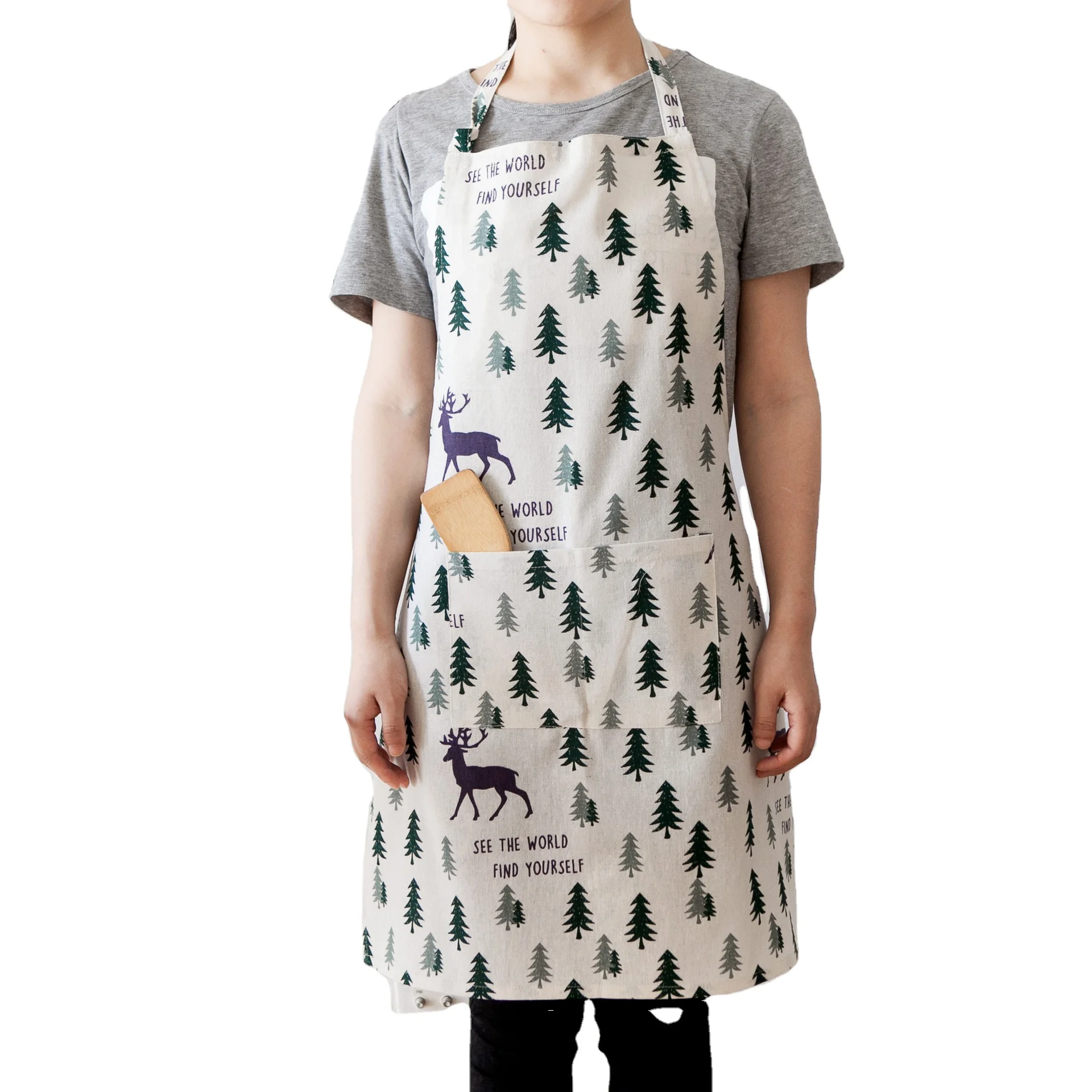 Cheap 100% cotton linen apron garden apron
