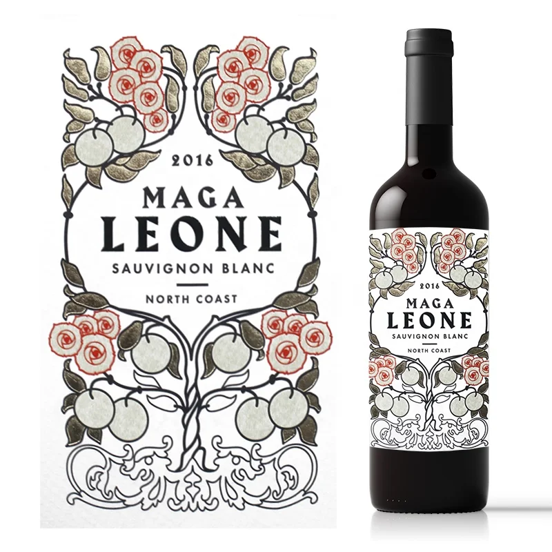 Custom UV Spot Private Wine Label Gold Foil Embossed Printed Labels Waterproof Textured Paper Stickers for Red Wine Bottles