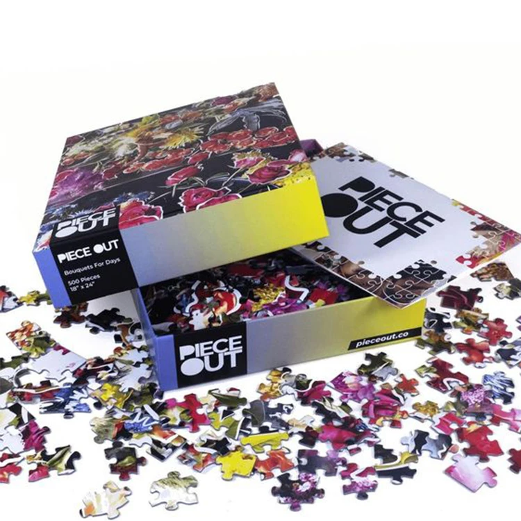 
Custom Design Printed Logo Boy Girl Kids Children Adults 1000 Pieces Geography Map Photo Jigsaw Puzzle Play Packaging Paper Box 