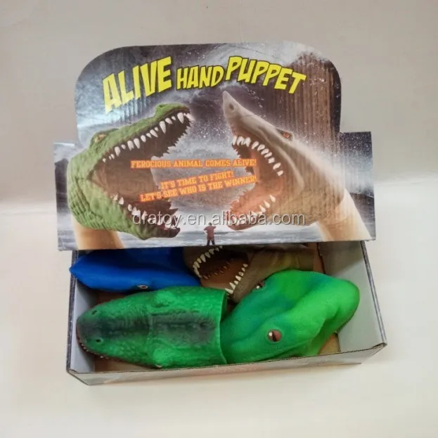 Hot Selling Cheap Rubber Stretch Dinosaur Hand Puppets Tpr High Quality New Realistic Shark Animal Hand Puppet Toys