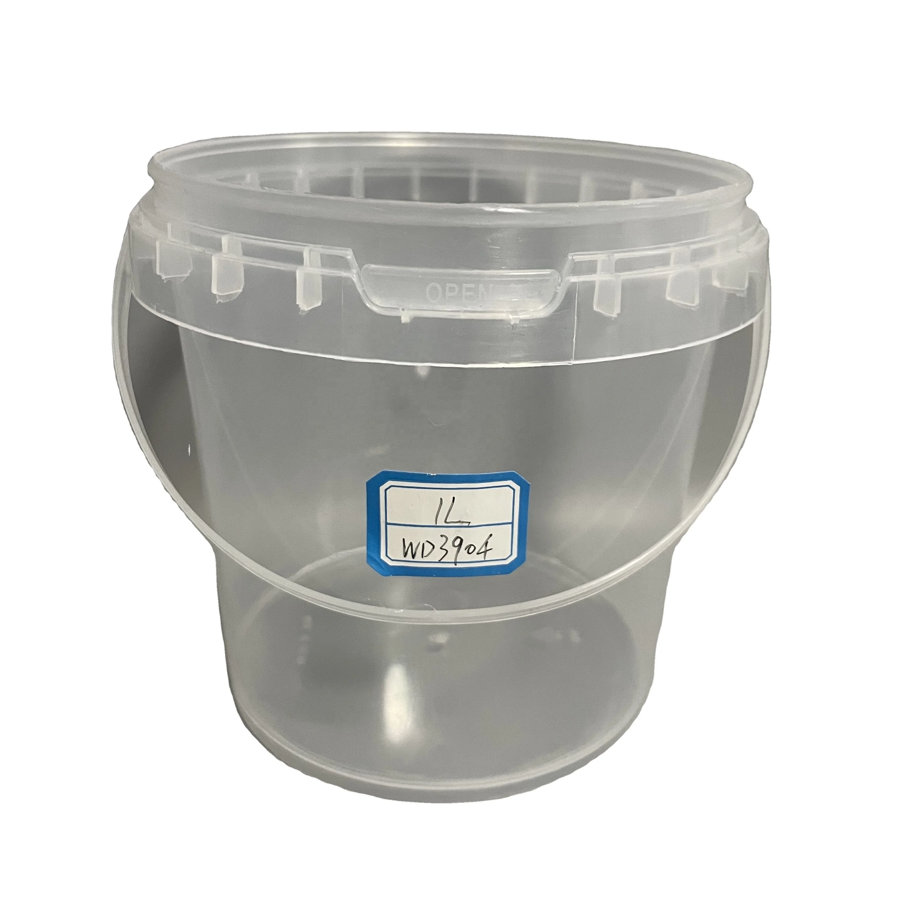 Custom cheap small large 300ml 500ml 1L 2L 3L 4L 5L food grade safe paint popcorn white plastic buckets with lids handle price