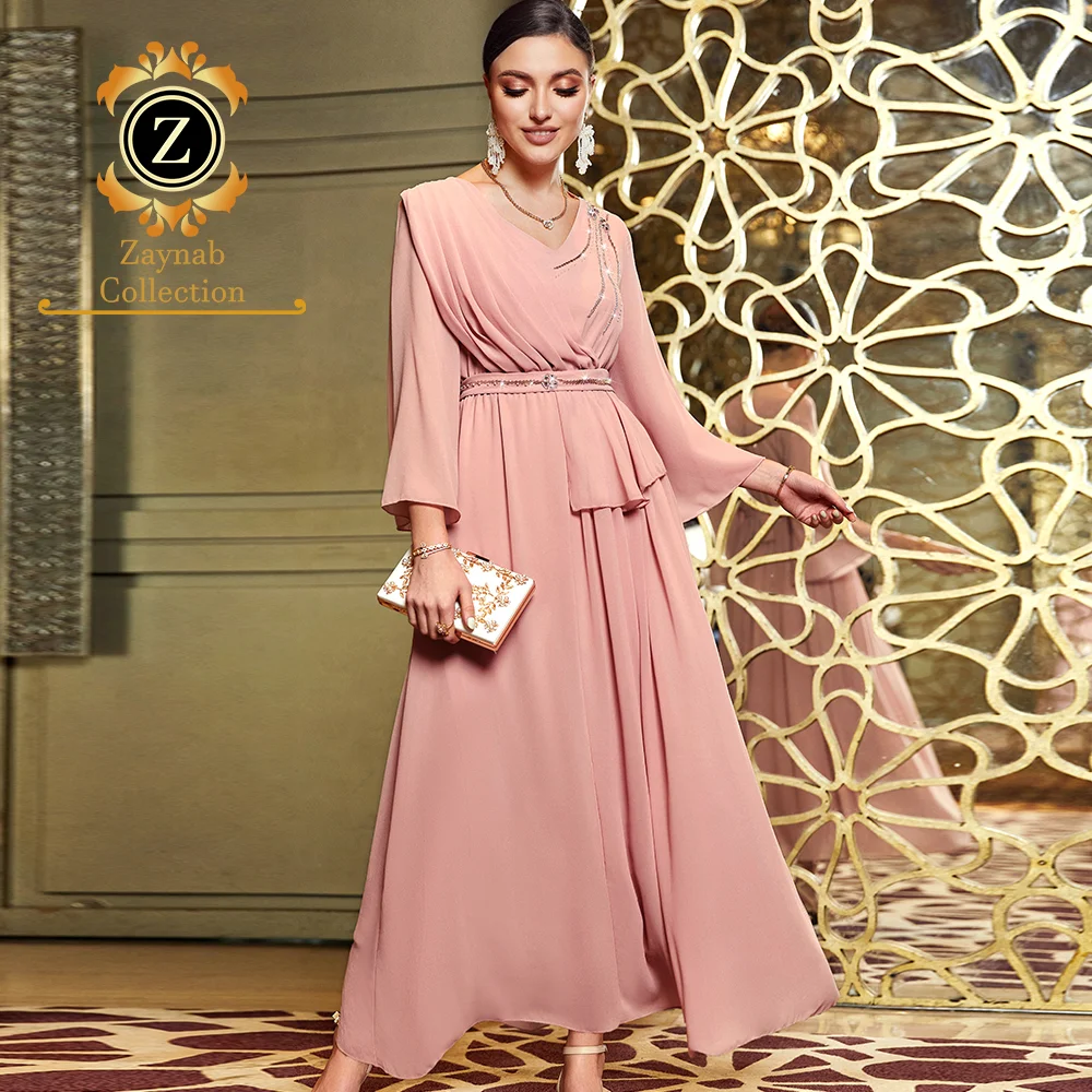 Muslim Summer Dresses Turkey Wedding Dress Dubai Islamic Clothing Turkish Ladies New Fashion Women Evening Muslim Abaya Dresses