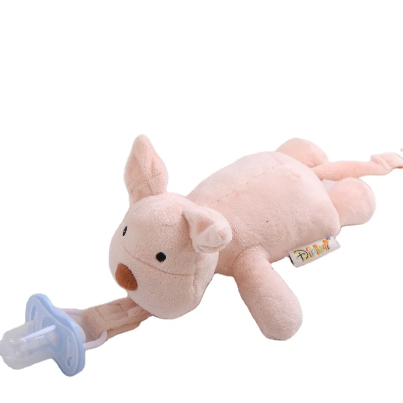 Wholesale high quality premium quality baby with plush toy pacifier clip