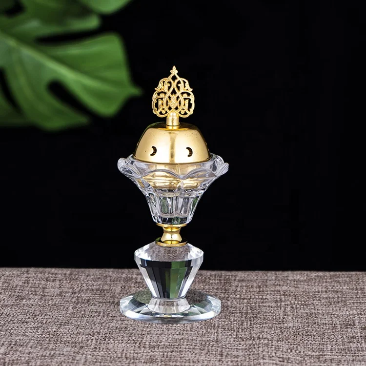 Wholesale new design crystal glass bakhoor incense burner