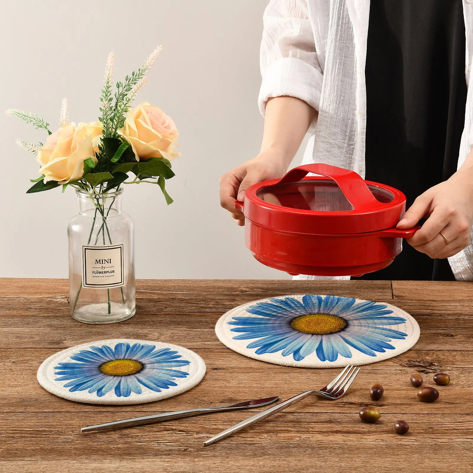 Home Decoration Eco-friendly Woven Rattan Round Braided Straw Placemats Customized Table Mat