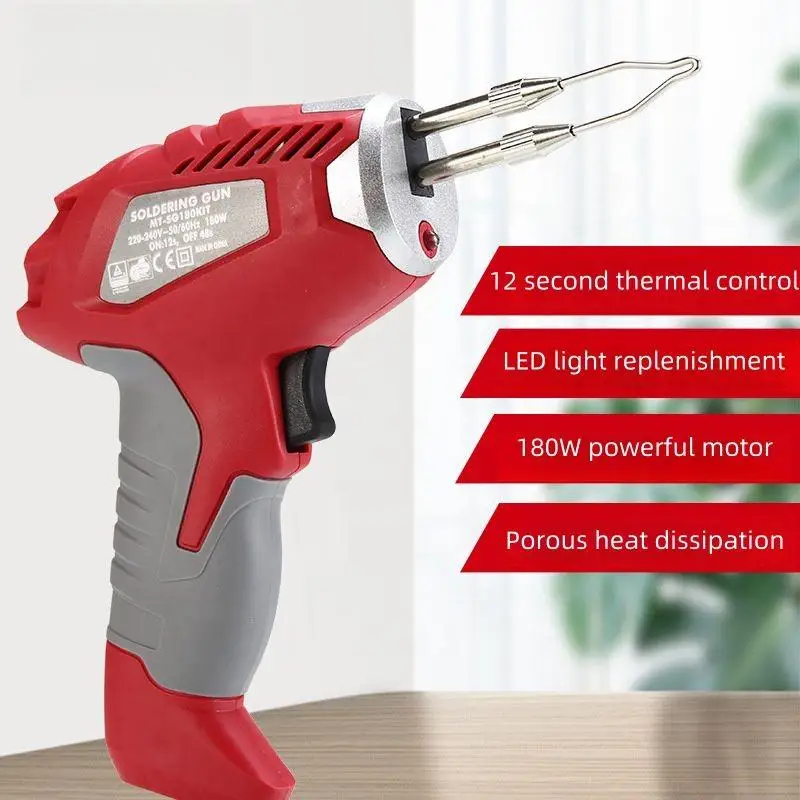 180W Manual Feeding Handheld Soldering Gun with Pistol Grip Electric Iron for Welding Functions