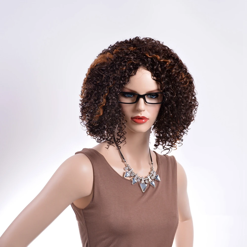 woman wig Alisa Fashion Remy Brazilian Human Hair kinky Curly T part Lace Front Wigs On Sale