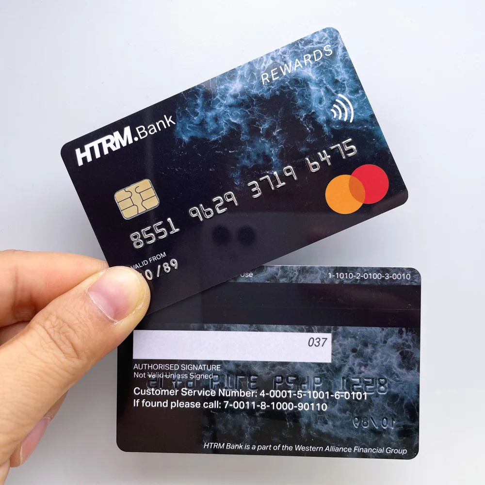 Customized plastic PVC magnetic stripe card with chip Clone credit card RFID contact IC smart card sle4442 sle4428