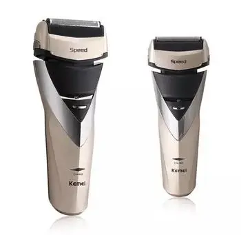 Kemei KM-8102 перезаряжаемая аккумуляторная электробритва для мужчин с двойным лезвием возвратно-поступательным движением моющиеся триммер бороды бритва уход за