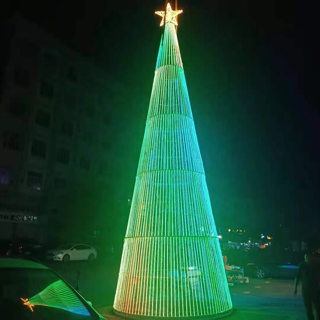Led rgb pixel christmas tree giant outdoor commercial Christmas tree lighting