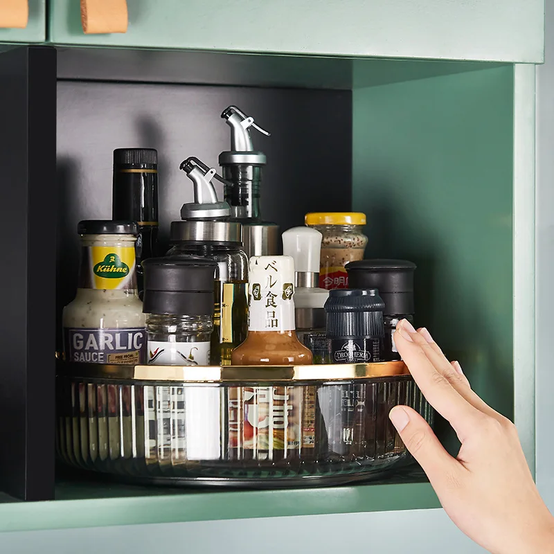 Light luxury household plastic transparent storage tray Kitchen fruit and vegetable strainer portable rotating fruit tray