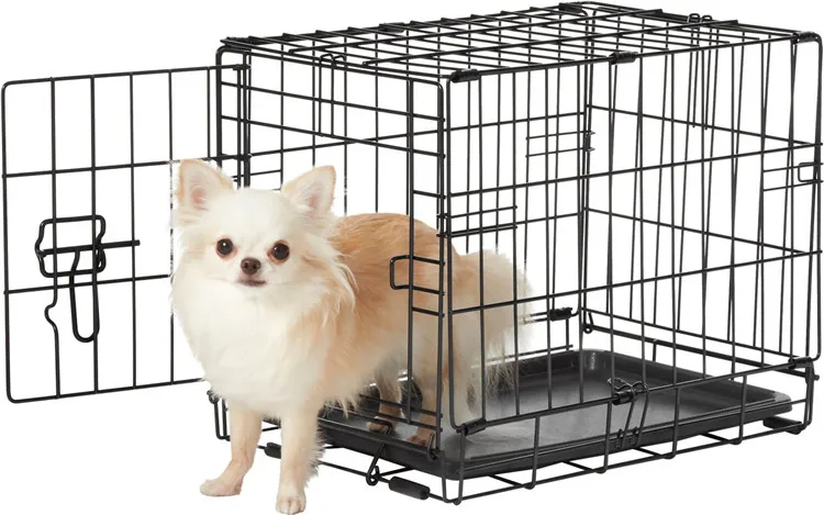 wholesale china manufacturer stackable collapsible stainless steel wire mesh medium storage pet kennel Pomeranian dog cage