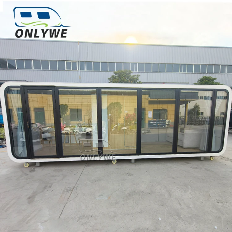 Modern Luxury Living Apple Cabin Container House Manufacturer Outdoor Soundproof Office Pod With Bathroom And kitchen For Sale