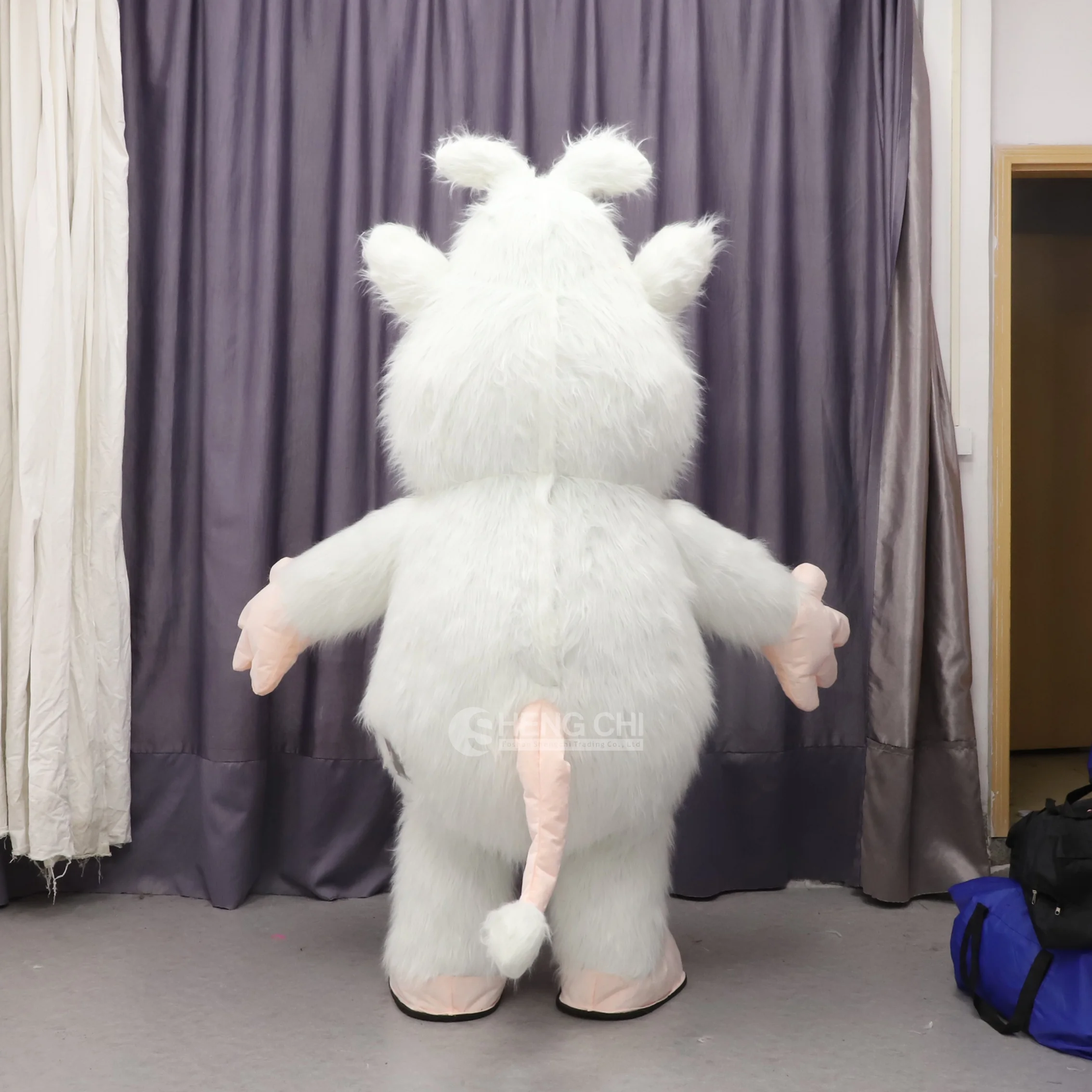 Giant Inflatable Cartoon White Mouse Fur Plush Inflatable Mascot Set Animal Cosplay Costume