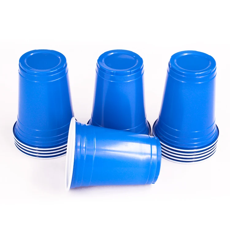 Manufacturers wholesale disposable PP blue color plastic water cups 16 oz plastic party cups copos de plastico