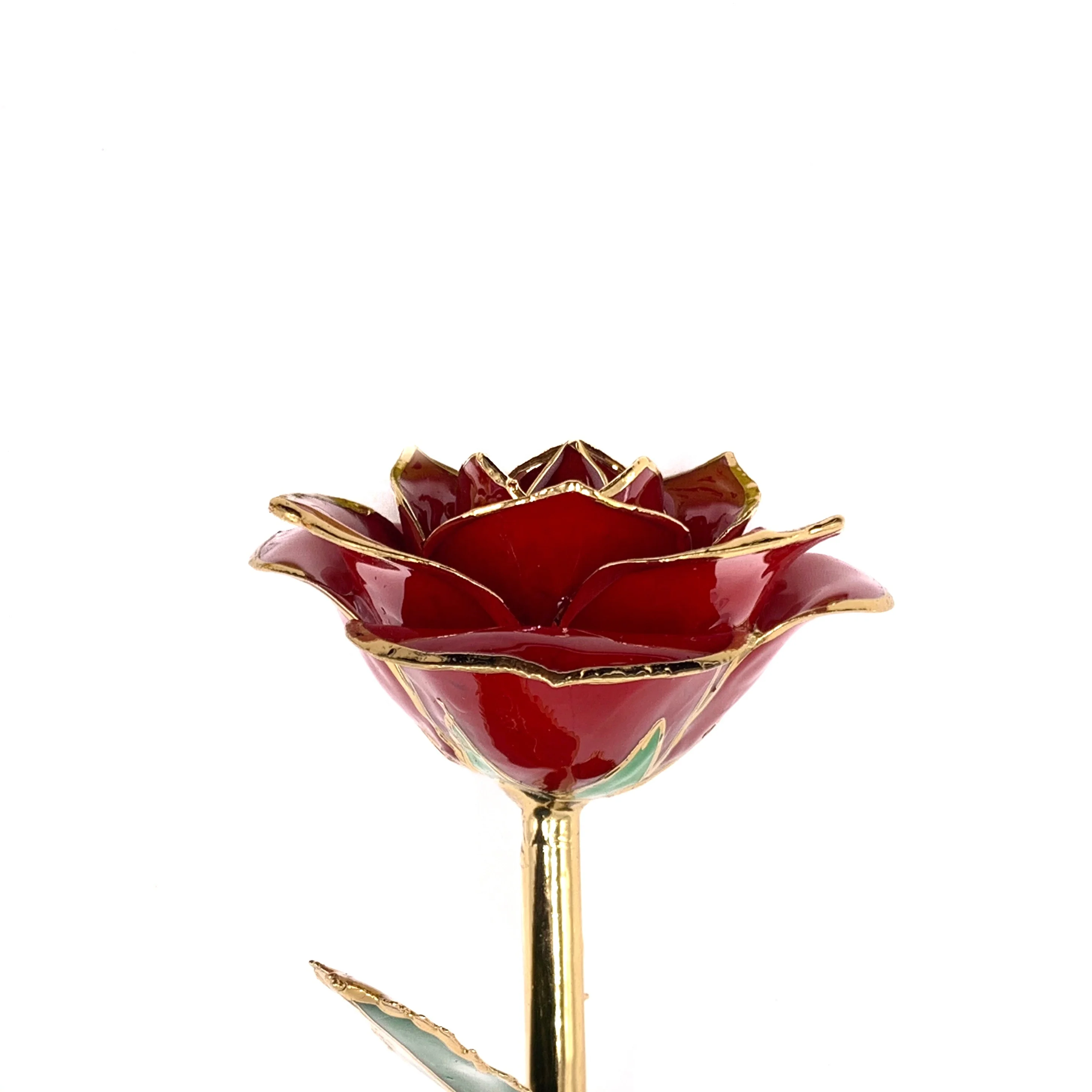  Удивительный внешний вид с покрытыем цвета чистого 24 каратного золота роскошный одного розового сохранены в цветочек для детей подарок