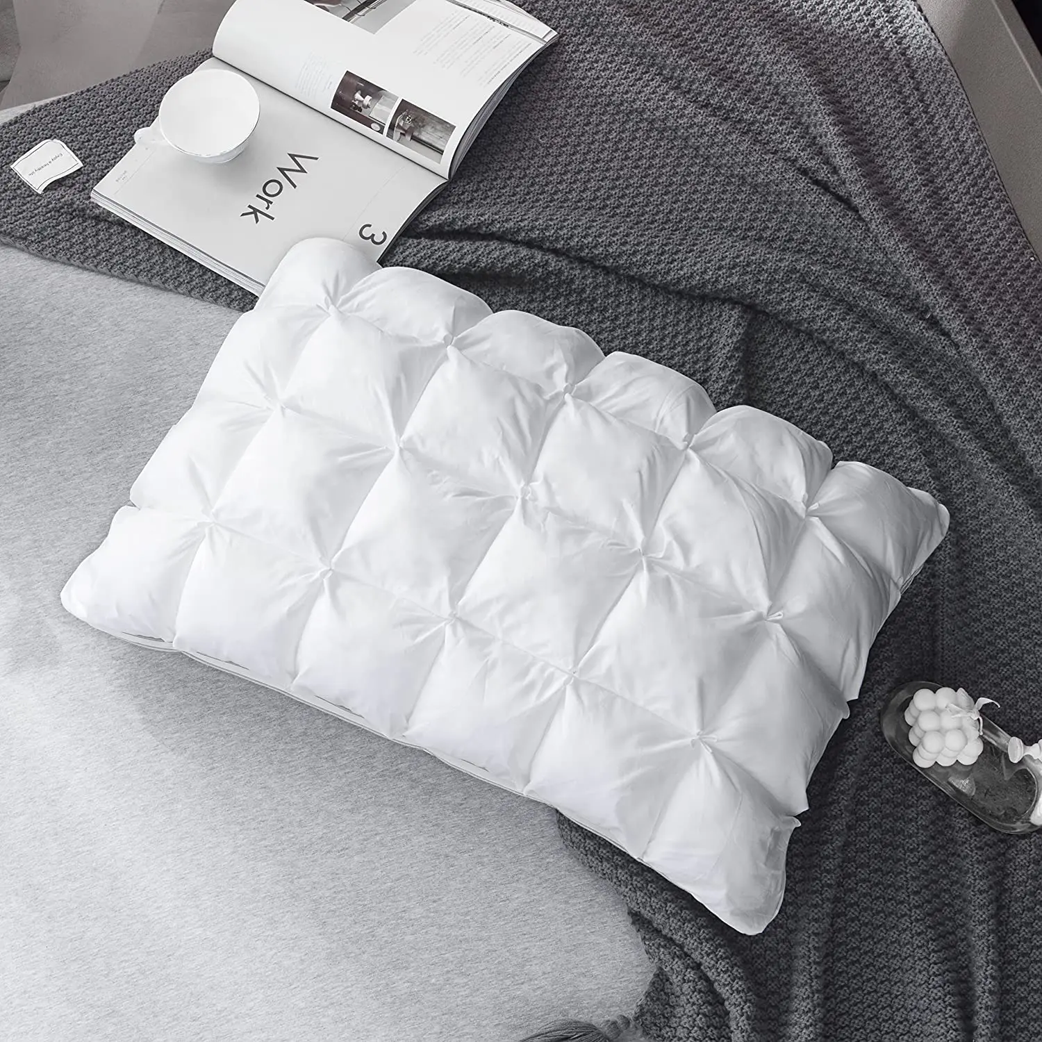 Premium 100% Cotton 3D Cube Designs Pillow For Side Back Stomach