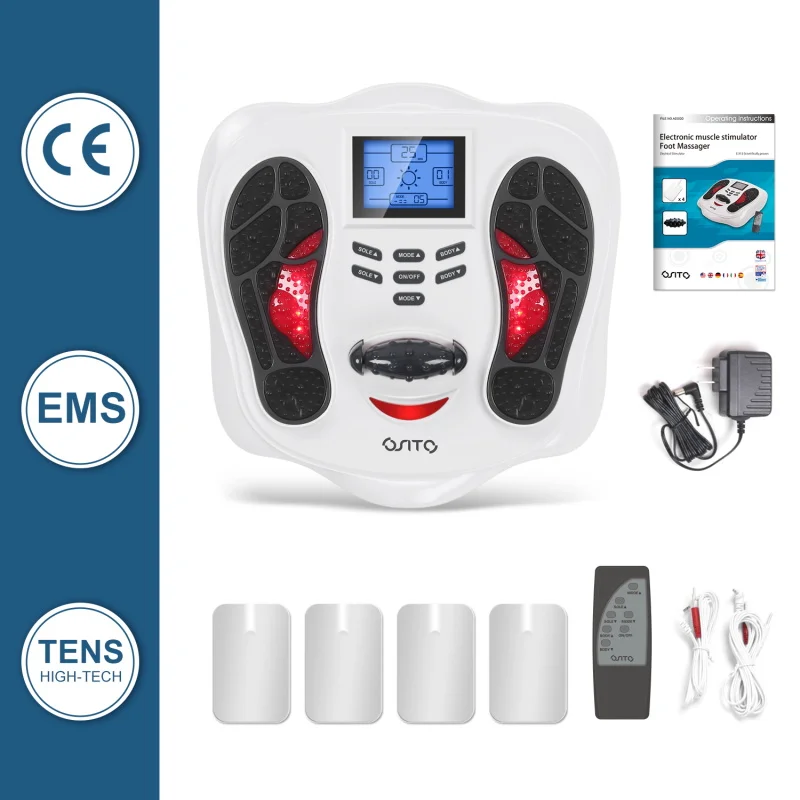 EMS TENS Electric Foot Massager Foot Circulation Machine Foot Energizer Relieve Feet, Legs Ankles Pain Massager