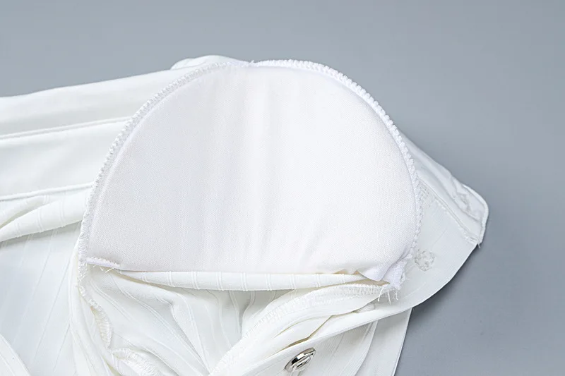 White Color Women Elegant Long Sleeve Shoulder Padded Dress Knit Button Dress With Fur