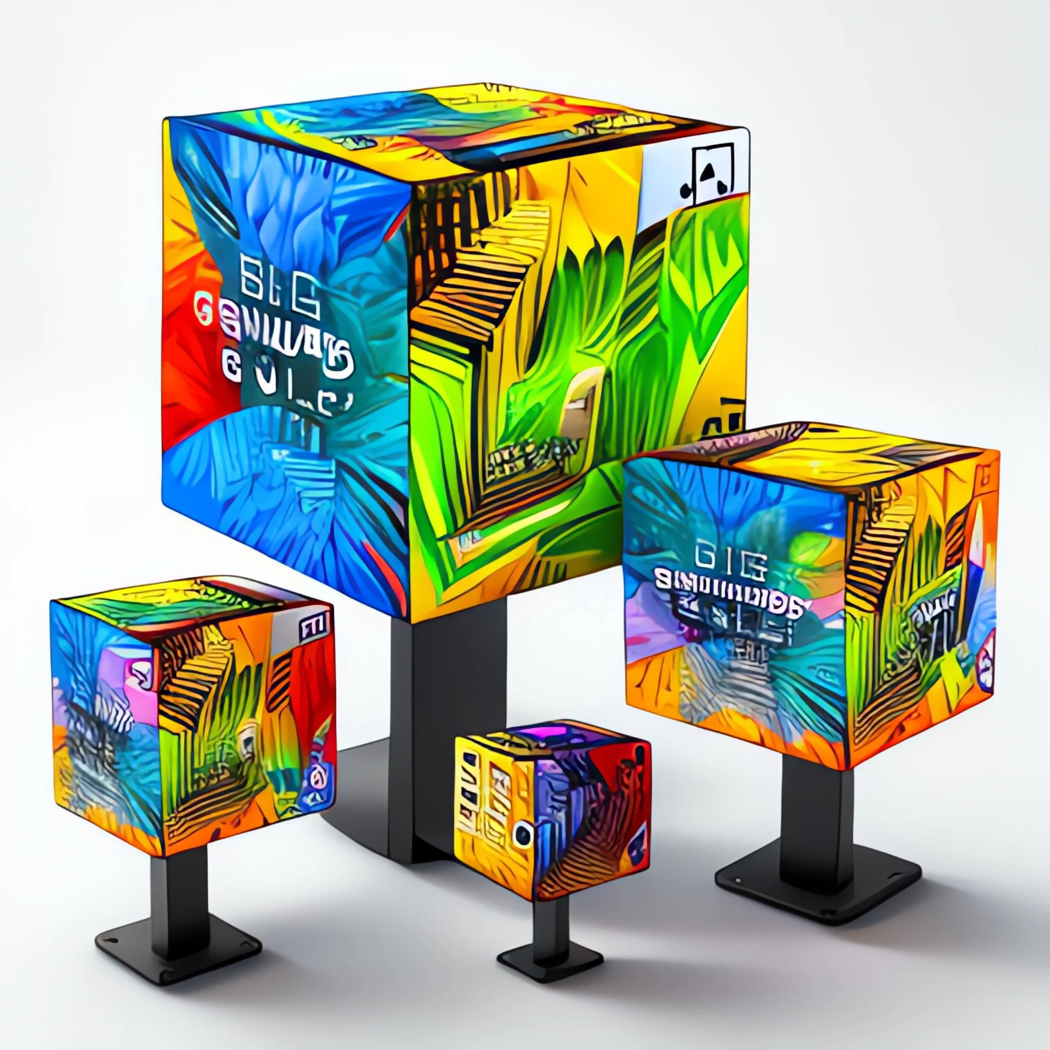 Indoor custom p2.5 led pixel magic cube sign video screen led cube display