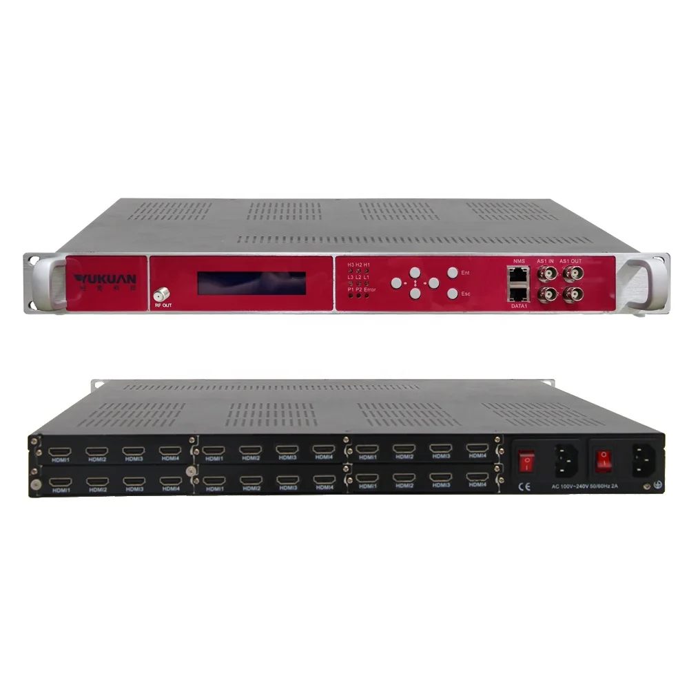 IPTV Headend System 24 ch HD MI MPEG4 to RF Output DVB T2 ISDB T Encoder Modulator